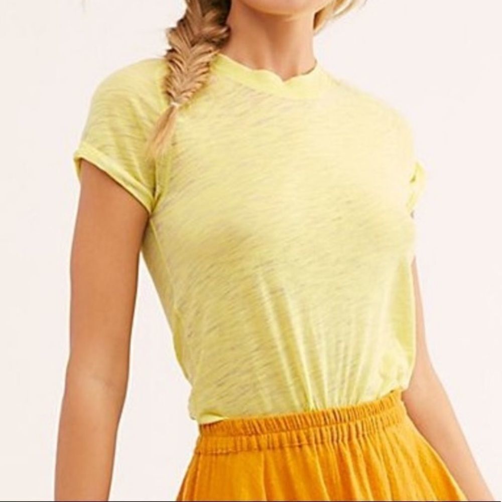 NWT Free People Night Sky Tee in Key Lime